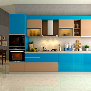 kitchen with blue and cream background affordable price