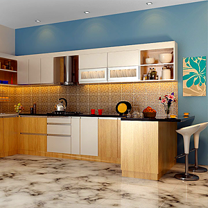 kitchen with brown and blue affordable price